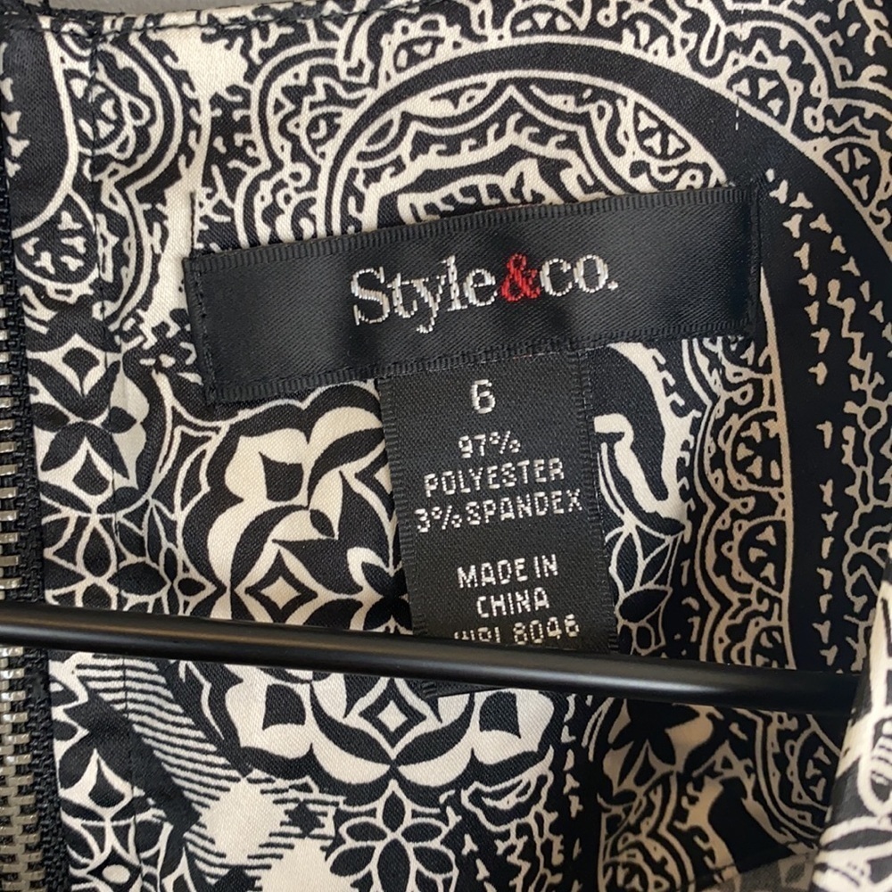 Style & Co paisley black and white dress - Picture 5 of 7